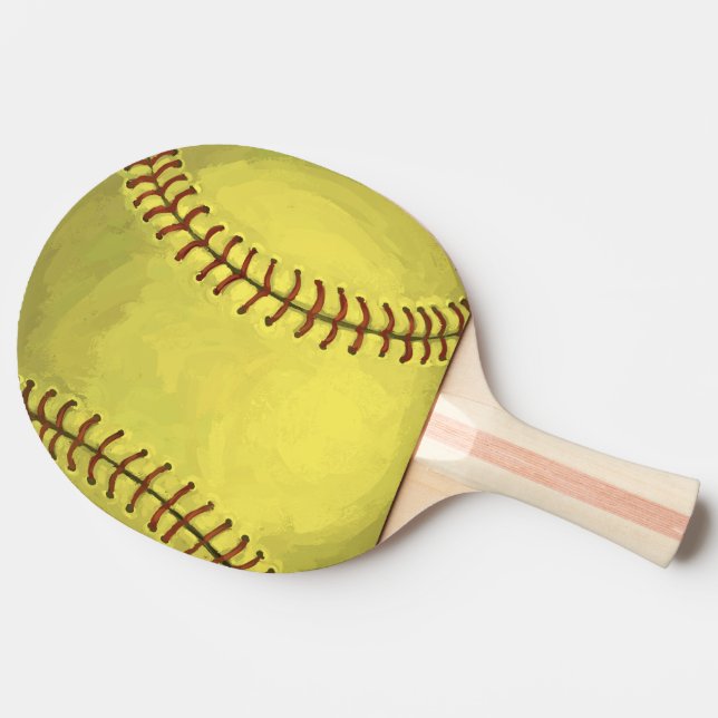 Malerische Softball-Kunst Tischtennis Schläger (Seitenansicht)