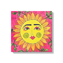 Malerische Sonnenblumenblume Leinwand Art Collecti