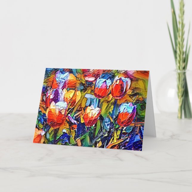 Malerische Tulips Art 1 Art Note Karte (Vorderseite)