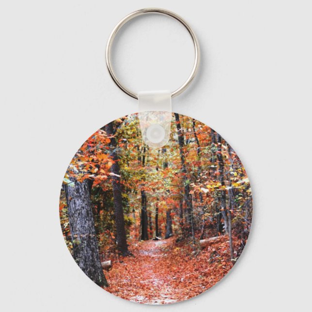 Malerische Waldspazierweg Wasserfarbengeschenke Schlüsselanhänger (Vorderseite)