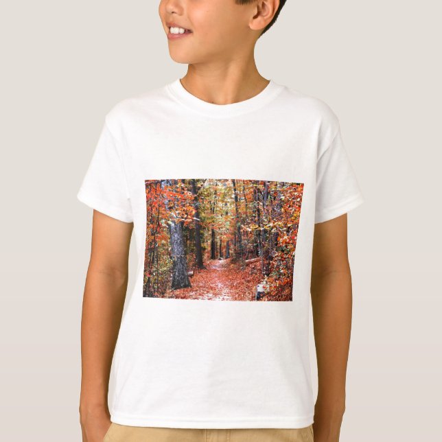Malerische Waldspazierweg Wasserfarbengeschenke T-Shirt (Vorderseite)