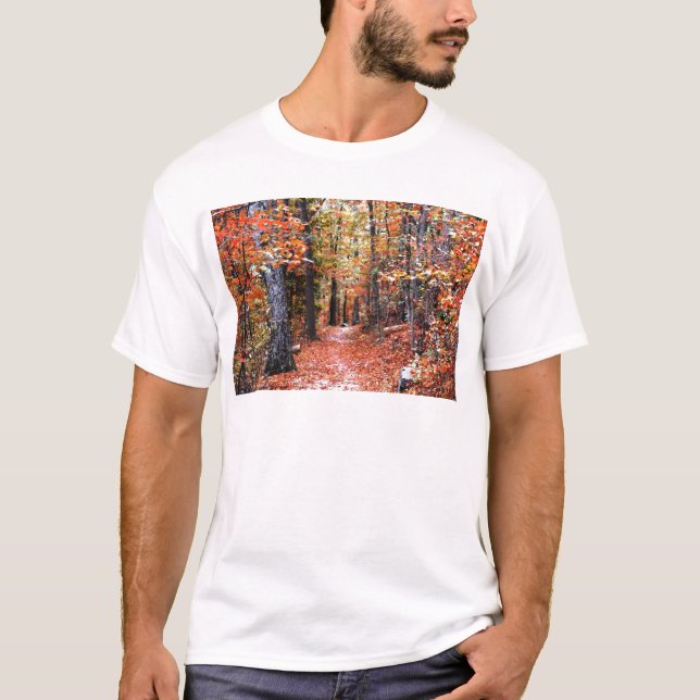 Malerische Waldspazierweg Wasserfarbengeschenke T-Shirt (Vorderseite)