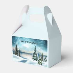 Malerische Winterlandschaft Aquarellmalerei Geschenkschachtel