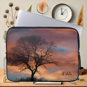 Malerischer Baum Sonnenuntergang Twilight Naturfot Laptopschutzhülle