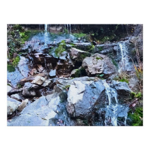 Malerischer Bergwasserfall - Wilde Natur Rumänien Poster