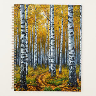 Malerischer Birkenwald im Herbst Planer
