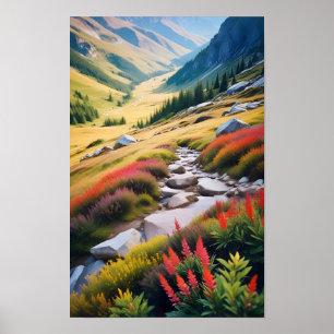 Malerischer Landschaftswaldpfad Natur Ruhe Poster