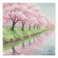 Malerischer Pastellrosa-Aquarell-Kirschblütenbaum