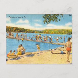Malerischer See in Pennsylvania aus der Vintage-Ze Postkarte