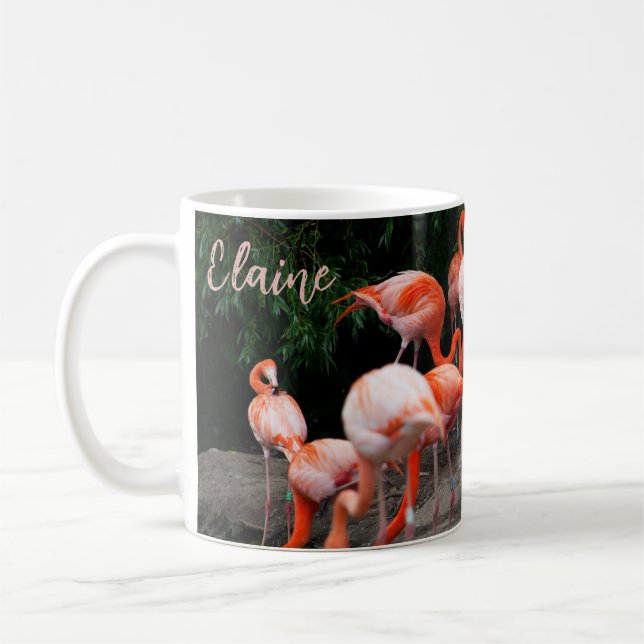 Malerischer Tropischer Flamingo  Kaffeetasse (Links)