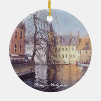 Malerisches Brügge Belgien Stadtkanalansicht Keramik Ornament