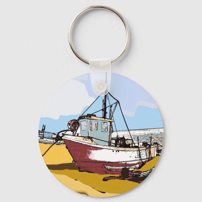 Malerisches Fischerboot   Schlüsselanhänger (Vorderseite)