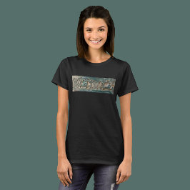 Malerisches Fretwork-Design. Grays, Grüntöne & Blu T-Shirt