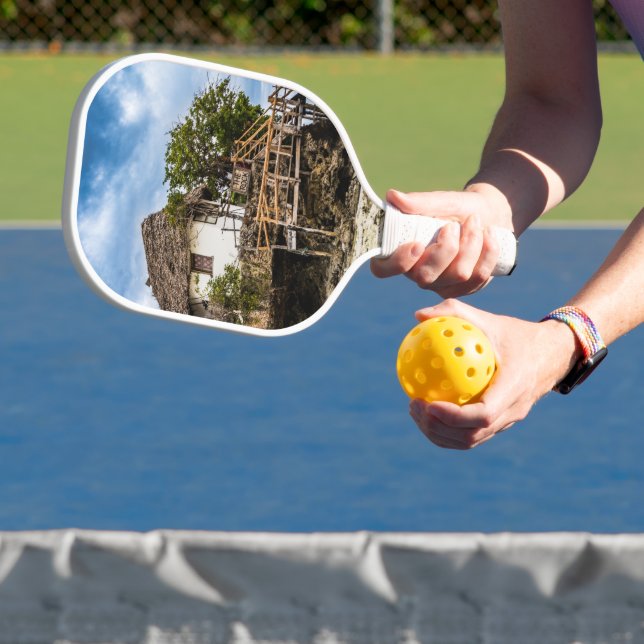 Malerisches Haus auf einem tropischen Korallenriff Pickleball Schläger (InSitu)