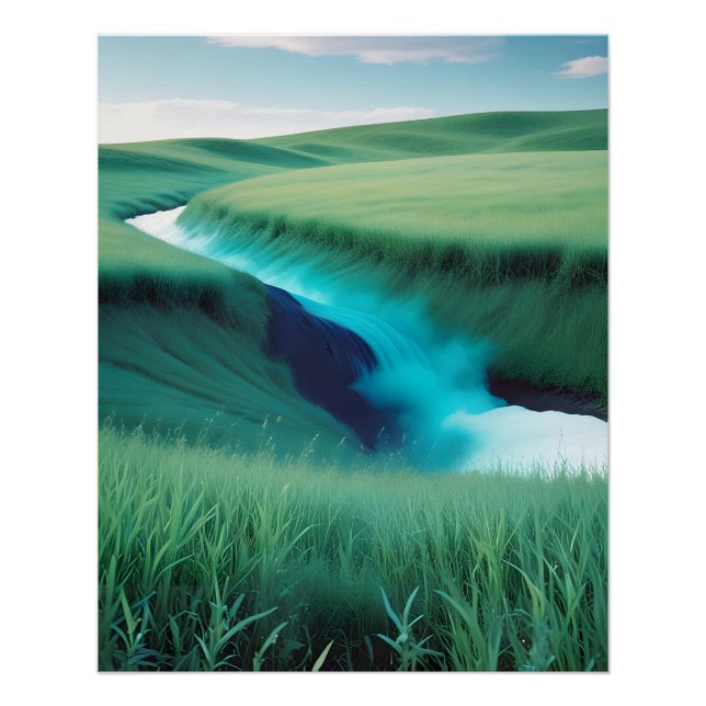 Malerisches Landschaftsfeld Natur Hintergrund Kuns Poster (Vorderseite)