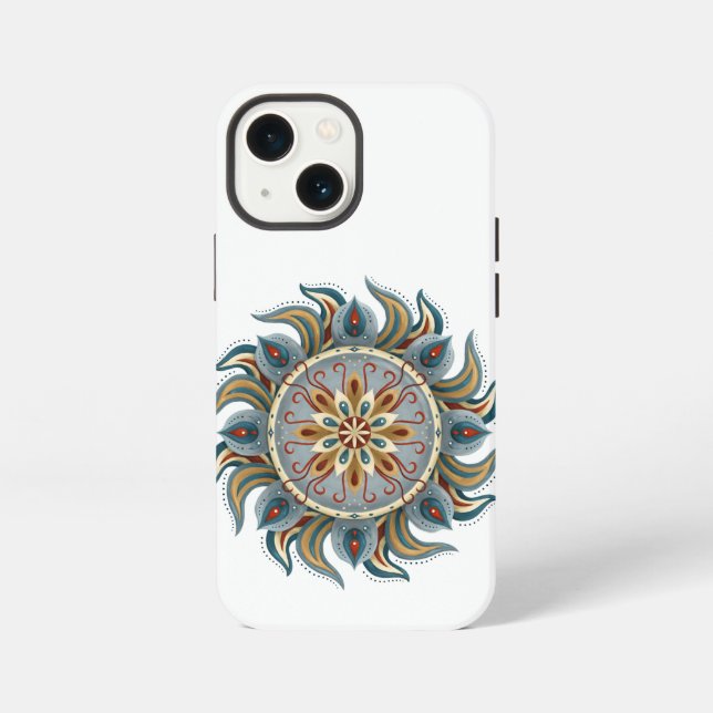 Malerisches Mandala iPhone 13 Mini Hülle (Rückseite)