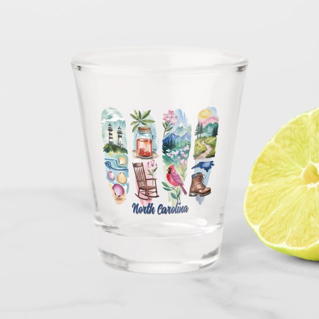 Malerisches North Carolina  Schnapsglas (Vorderseite)
