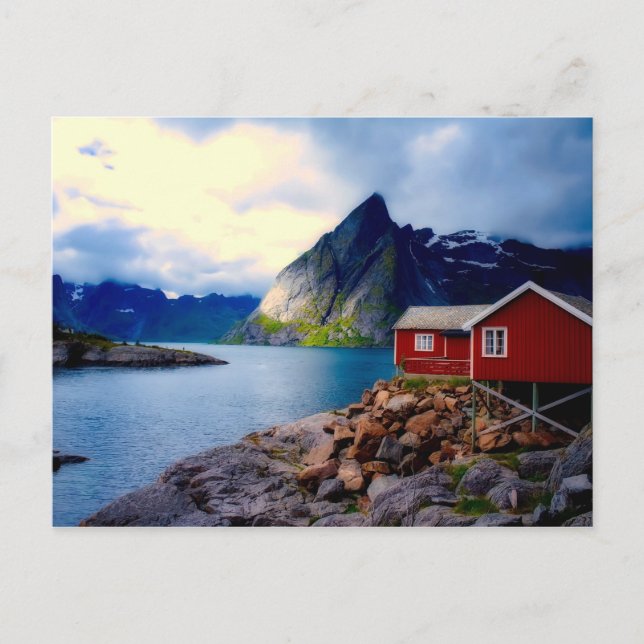 malerisches Norwegen, schöne landschaftliche Lands Postkarte (Vorderseite)