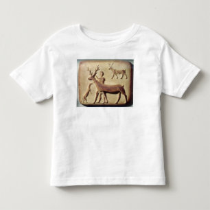 Malerisches Relief mit einem Mann mit Hirsch Kleinkind T-shirt