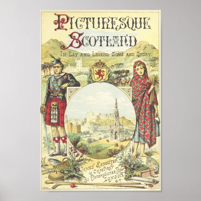 Malerisches Schottland - Vintage Illustration Poster (Vorne)