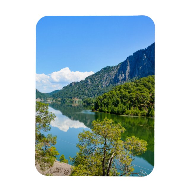Malerisches Seeberg-Reflexionsfoto Magnet (Vertikal)