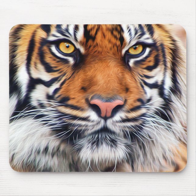 Malerisches Siberisches Tiger-Paint-Foto Mousepad (Vorne)