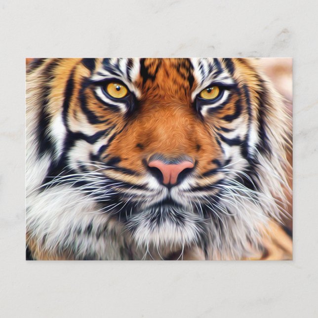 Malerisches Siberisches Tiger-Paint-Foto Postkarte (Vorderseite)