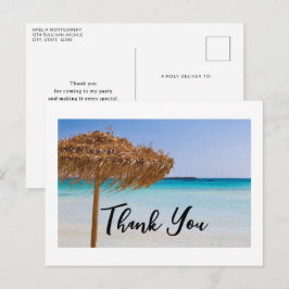 Malerisches tropisches Strandfoto Danke Postkarte