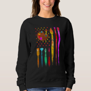 Malerkostüm Farbpalette Pinsel Ist amerikanisch F Sweatshirt