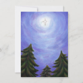 Malerkunst Weihnachtsstar in Tannenwald Einladung
