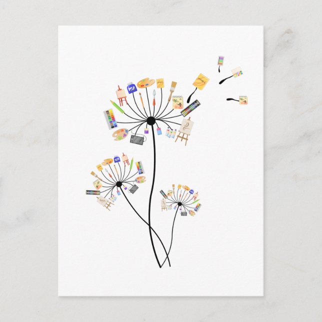 Malerliebhaber Dandelion Gift für Maler Kunst T Postkarte (Vorderseite)
