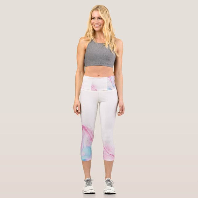 Malermarmor Hochwaisted Capris (Vorderseite)