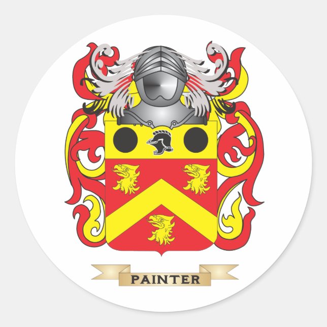 Malermatte (Familienwappen) Runder Aufkleber (Vorderseite)