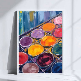 Malerpalette | Aquarellkünstler beim Malen Poster