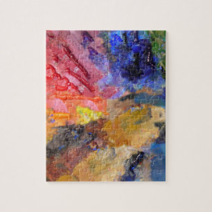 Malerpalette mit farbenfrohen Farben