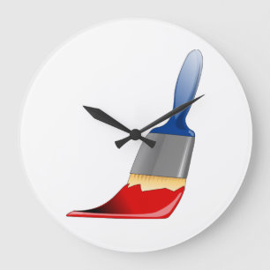 Malerpinsel-Uhr Große Wanduhr