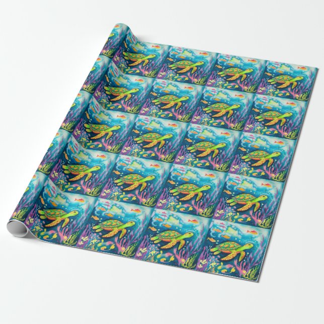 Malerschildkröte Geschenkpapier (Ungerollt)