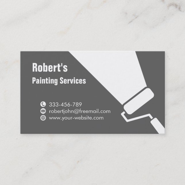 Malerservice für die Silhouette von Roller Paint B Visitenkarte (Vorderseite)