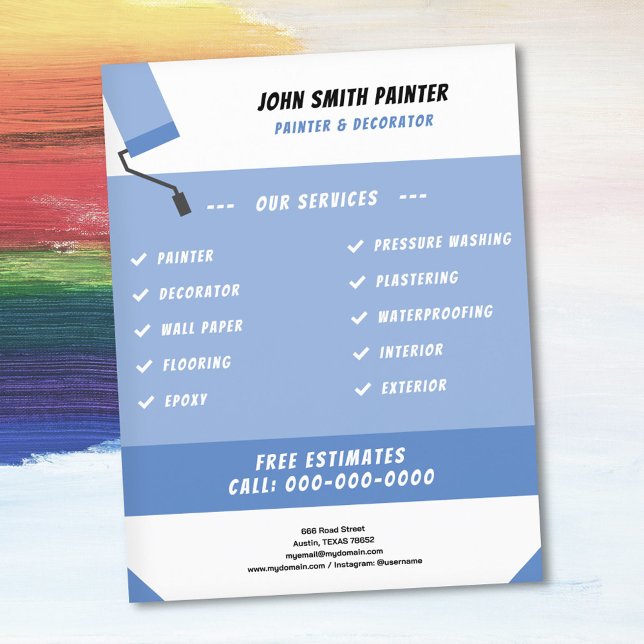 Malerwalze - Flyer für Maler und Dekorator (Painter & Decorator Flyer)