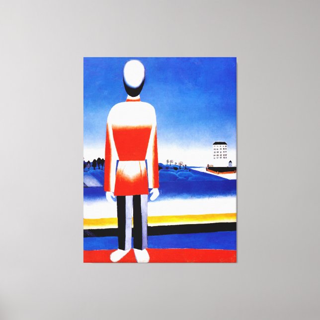 Malevich - Der Mensch in der Landschaft des Suprem Leinwanddruck (Vorderseite)