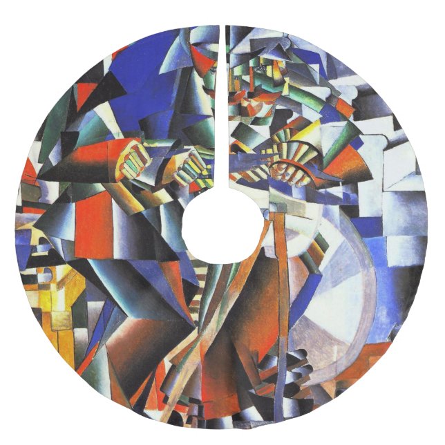 Malevich Kazimir Der Knifegrinder Polyester Weihnachtsbaumdecke (Vorderseite)
