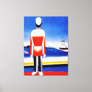 Malevich - Mann in suprematistischer Landschaft Leinwanddruck