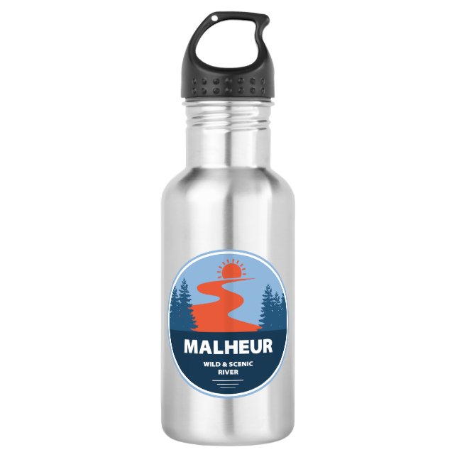 Malheur Wild und Landschaftlicher Fluss Oregon Edelstahlflasche (Vorderseite)