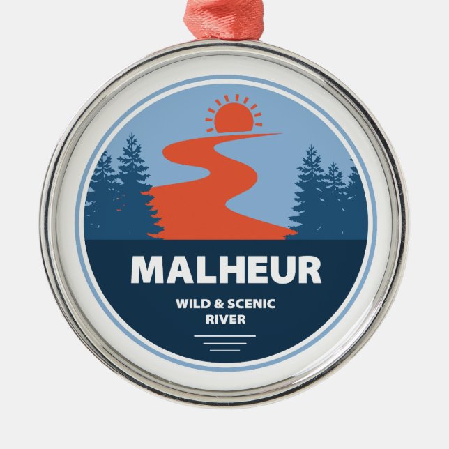 Malheur Wild und Landschaftlicher Fluss Oregon Ornament Aus Metall (Vorne)