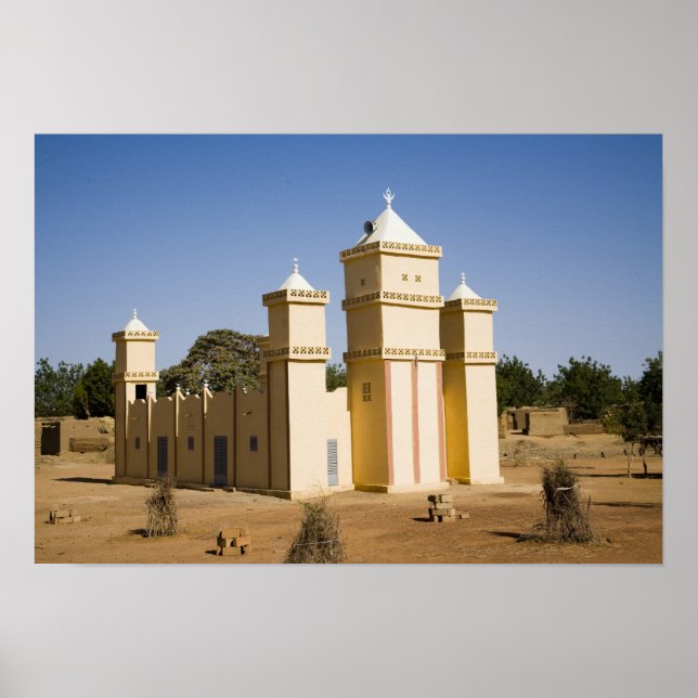 Mali, Bamako. Moschee, Bamako-Djenne-Straße Poster (Vorne)