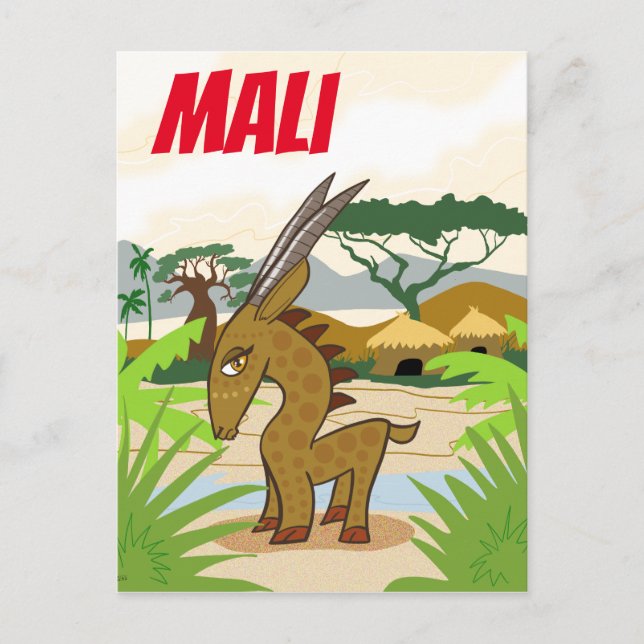 Mali chiwara postkarte (Vorderseite)