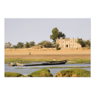 Mali, Djenne. Bani River bei Djenne Fotodruck