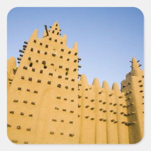 Mali, Djenne. Große Moschee Quadratischer Aufkleber