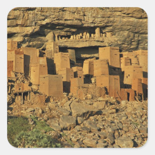 MALI, Dogon-Gebiet. Traditionelle Tellem malische Quadratischer Aufkleber