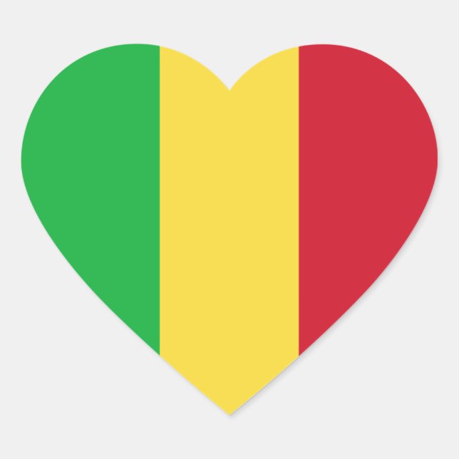 Mali Flag Heart Sticker (Vorderseite)